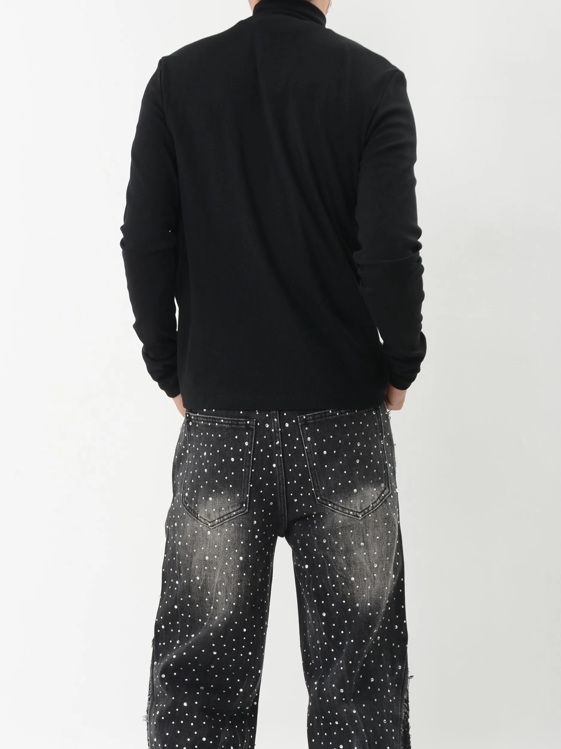 【24s Nov.】Metallic Pearl Embellished Bottoming Shirt