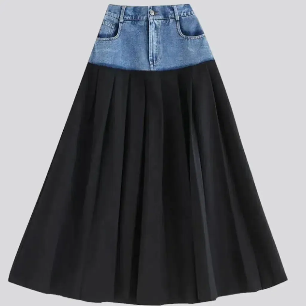 A-line long jean skirt for ladies