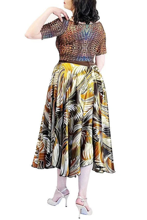 abstract print tango top with sleeves