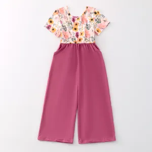 ADDISON FLORAL SHORT SLEEVES JUMPSUIT