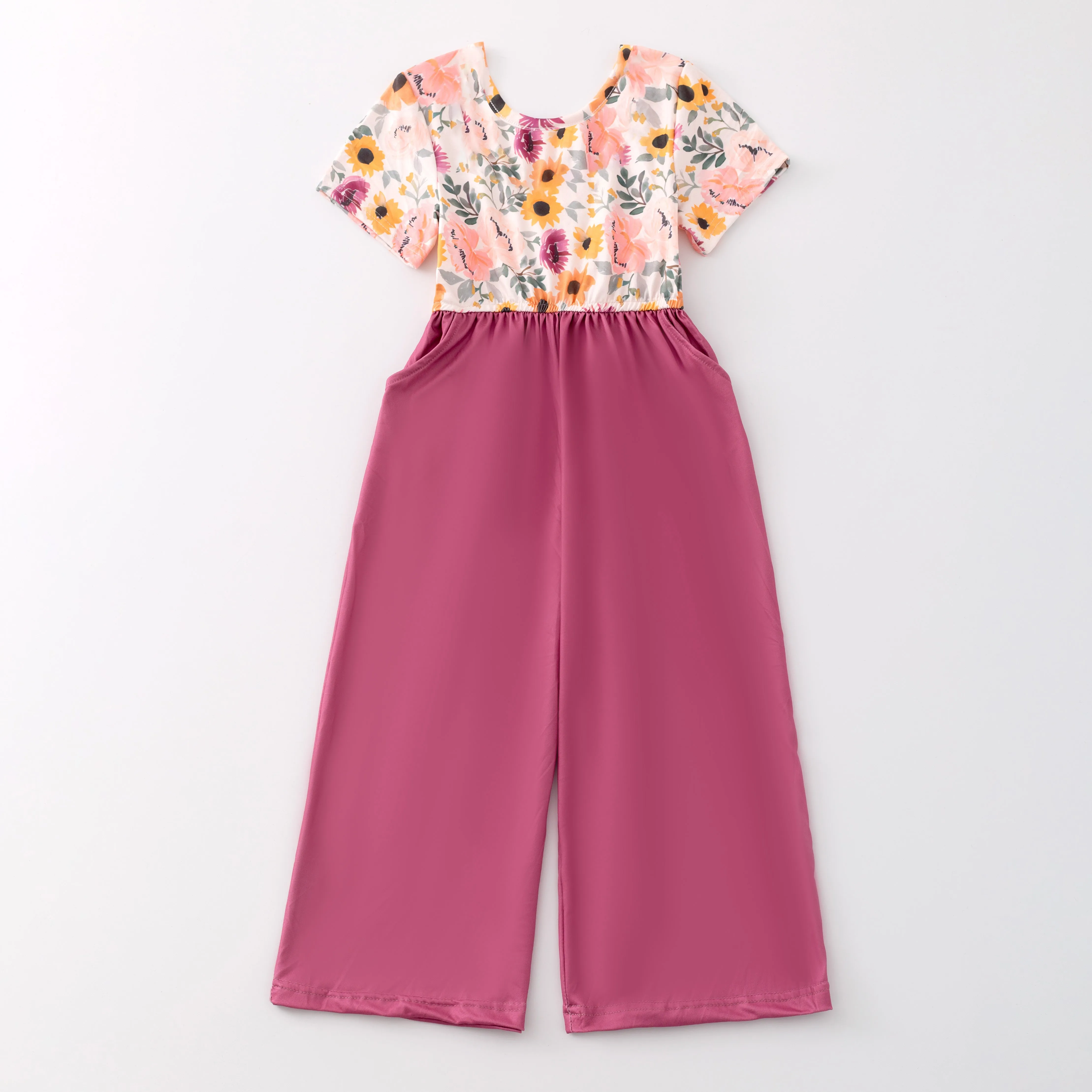 ADDISON FLORAL SHORT SLEEVES JUMPSUIT