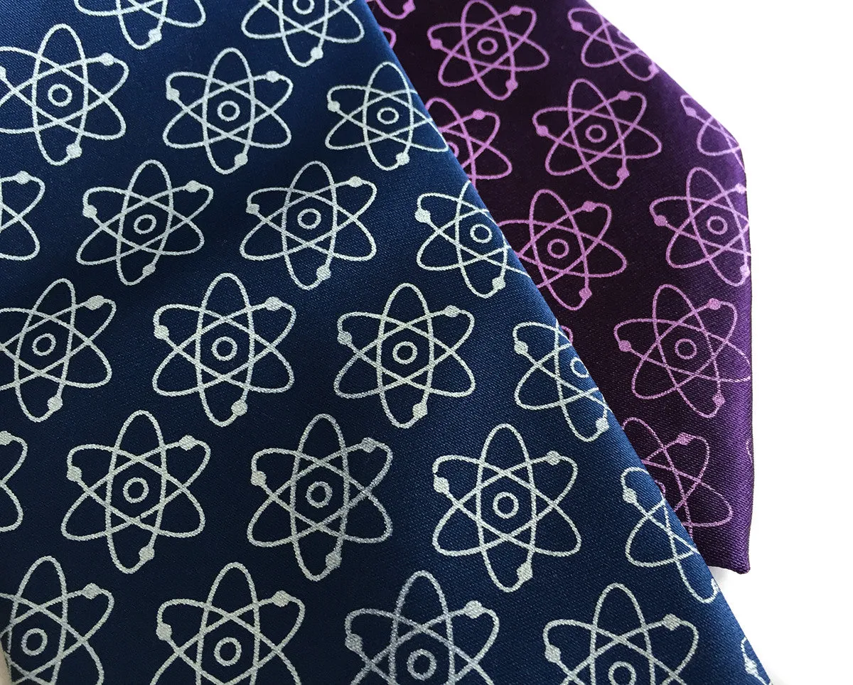 Atoms Necktie. Silk Mid-Century Atomic Print Tie