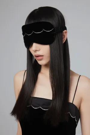 Black Velvet Crystal Eye Mask