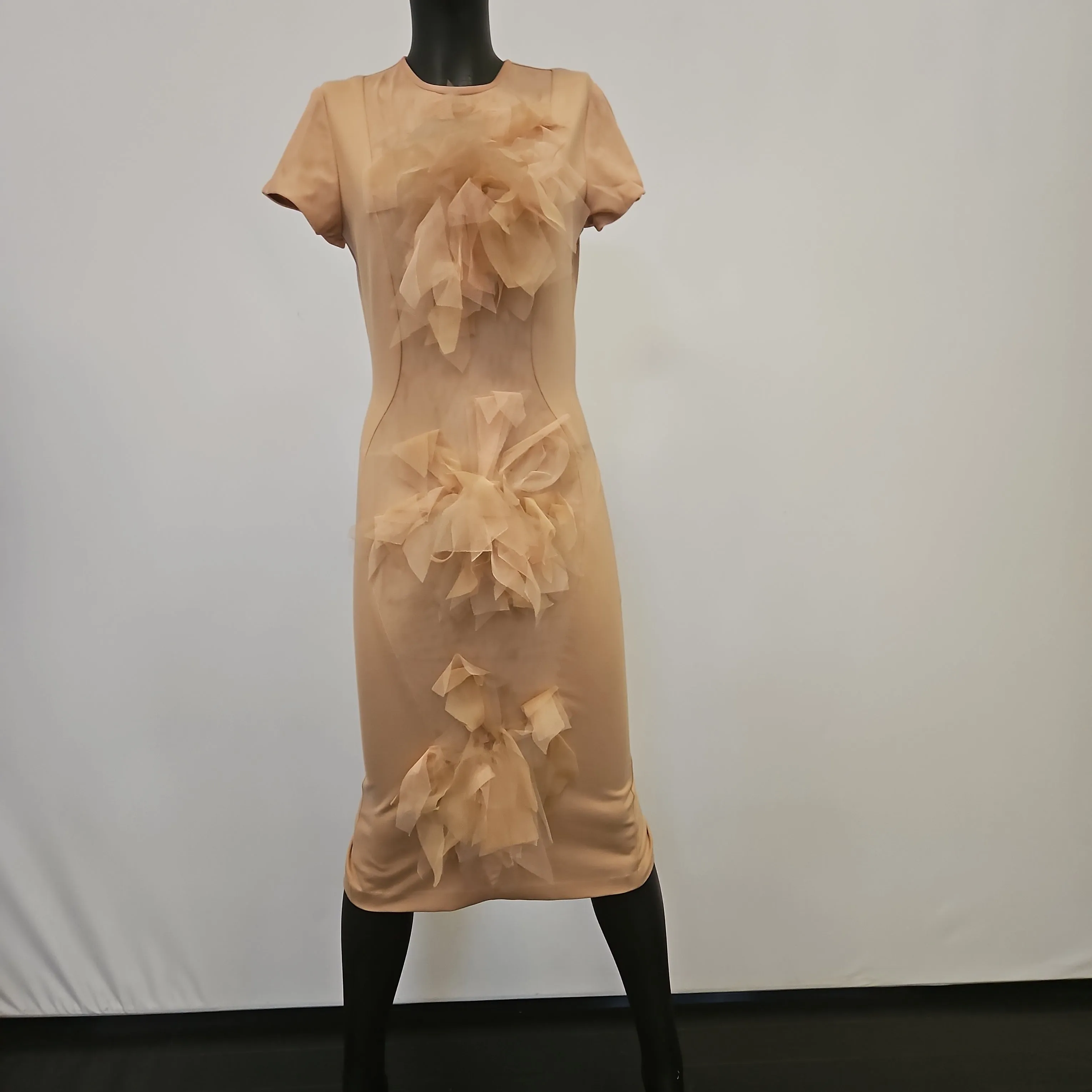 Bodycon Dress with Florets down the front