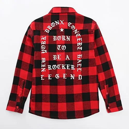 Boy Red Plaid Flannel Long Sleeve Shirt