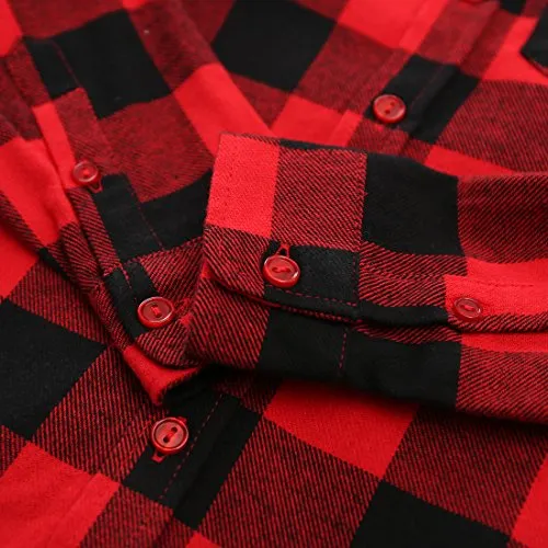 Boy Red Plaid Flannel Long Sleeve Shirt