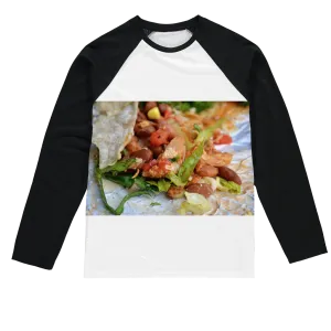 Chicken Burrito Sublimation Baseball Long Sleeve T-Shirt