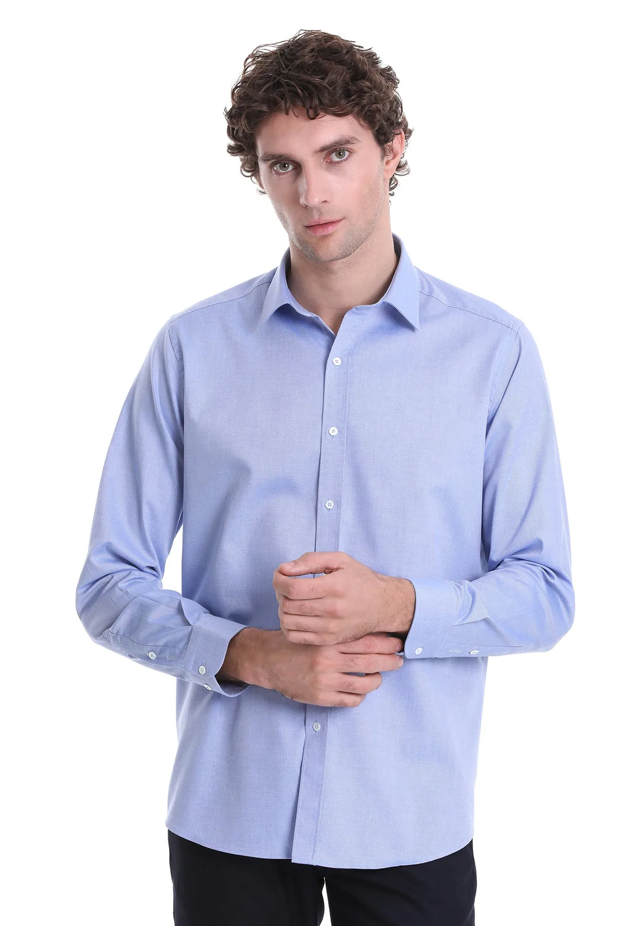 Comfort Fit Cotton Dark Blue Casual Shirt