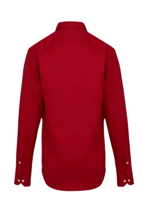 Comfort Fit Long Sleeve Cotton Red Casual Shirt