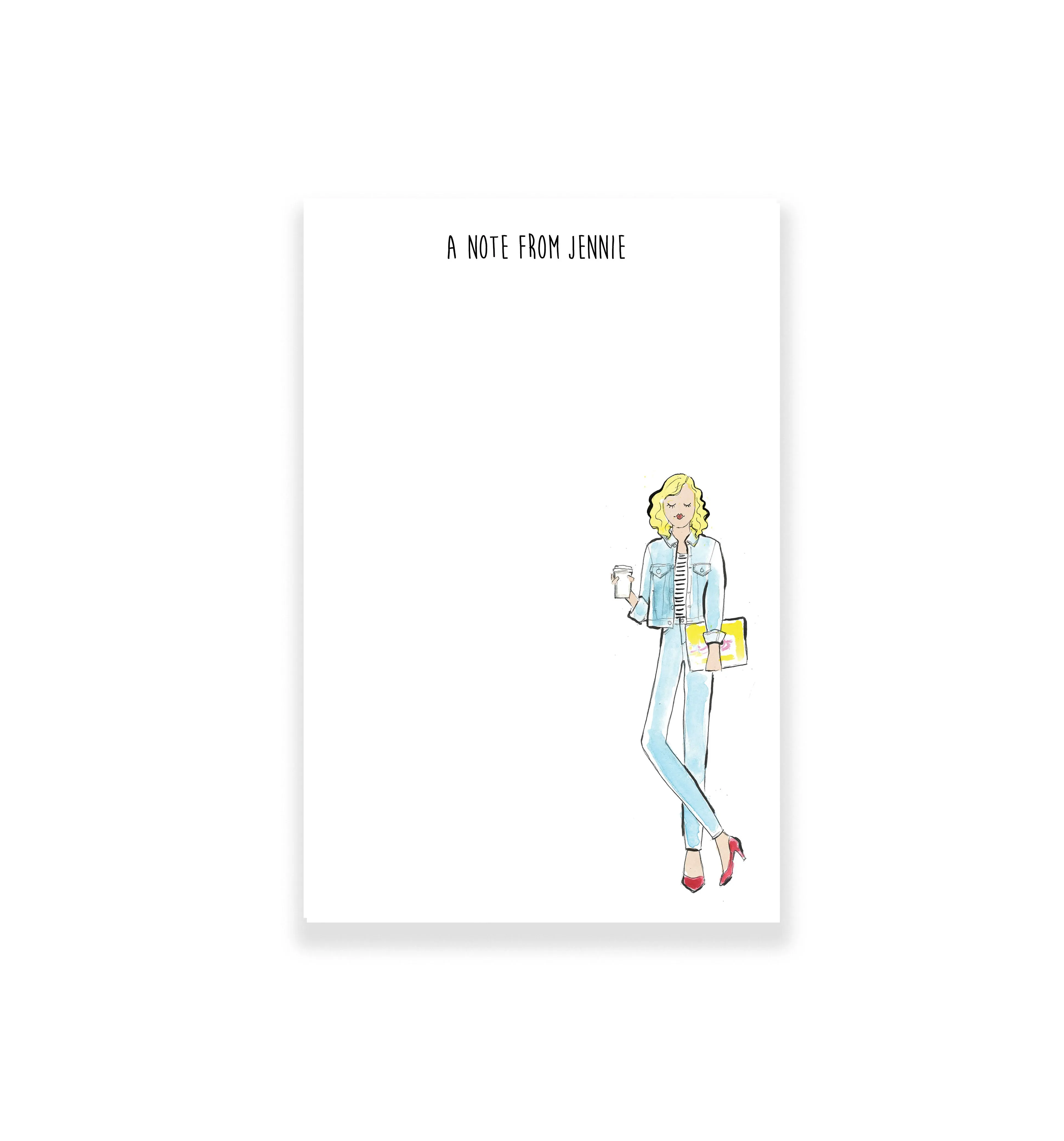 Denim on Denim Girl Personalized Notepad