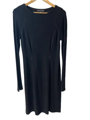 Evelin Brandt black dress long sleeved with zip detail on front Size 40 UK size M