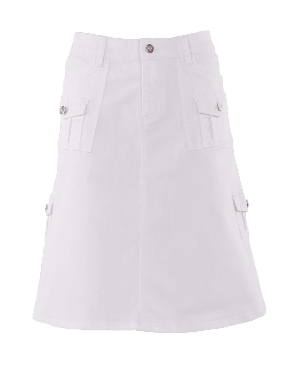 Flashy White Denim Skirt 28