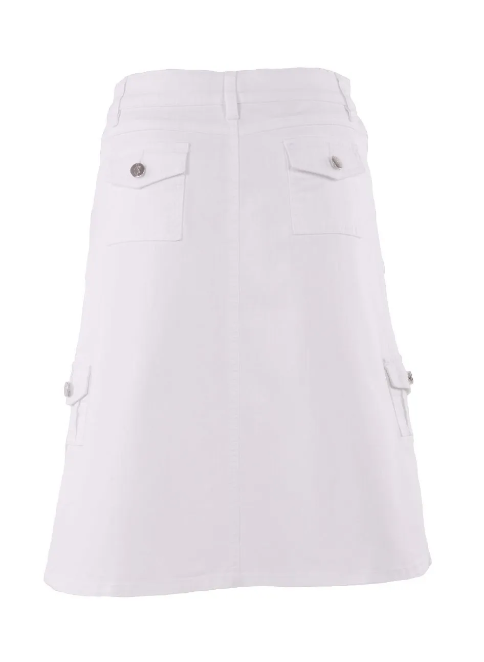 Flashy White Denim Skirt 28