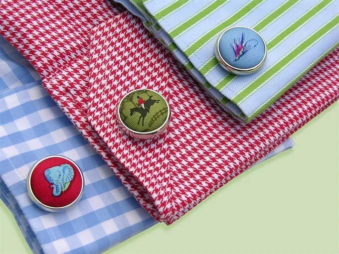 Fleur Stripe: Cufflinks - Pink