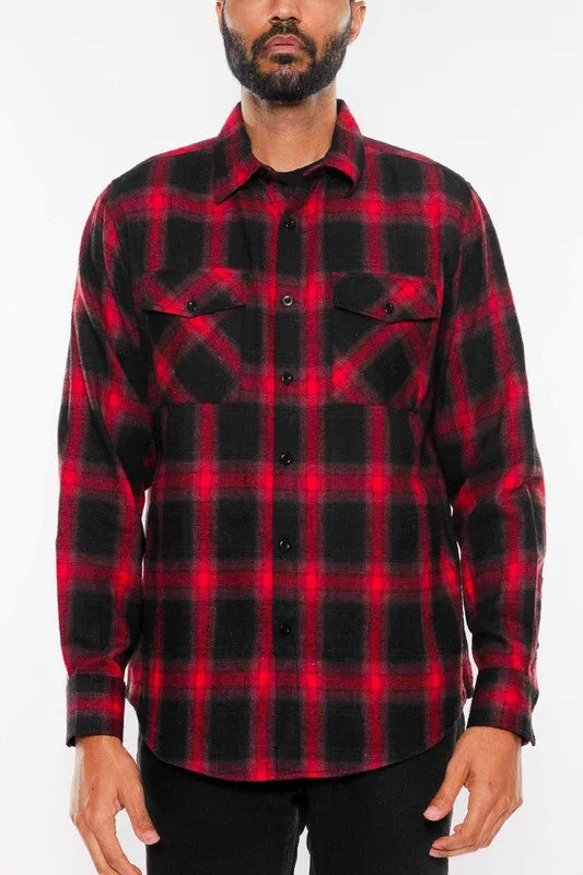 FULL PLAID CHECKERED FLANNEL LONG SLEEVE