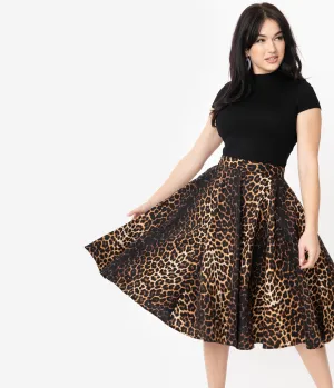 Hell Bunny 1950s Style Leopard Print Panthera Swing Skirt