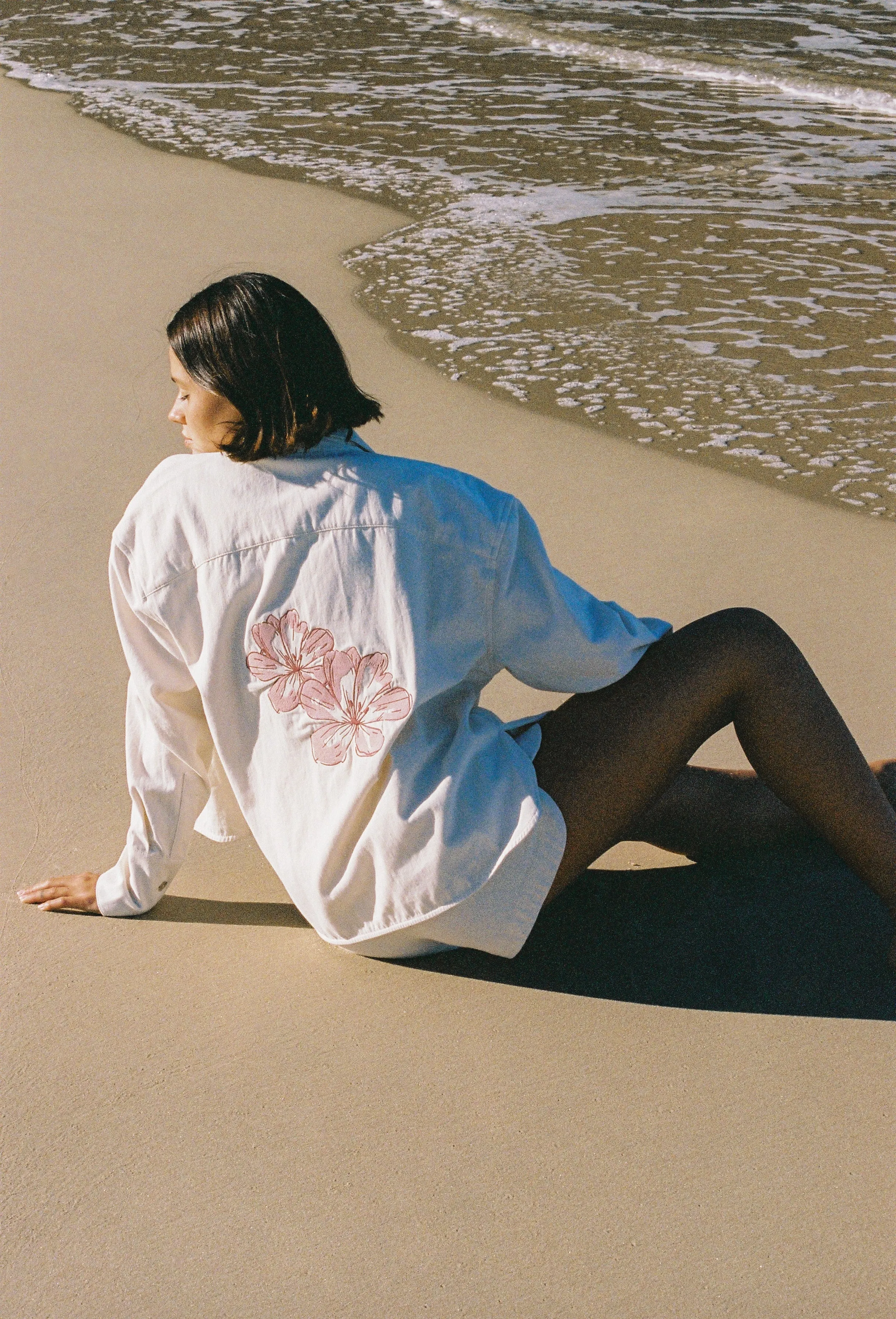 Hibiscus Overswim Shirt Cream