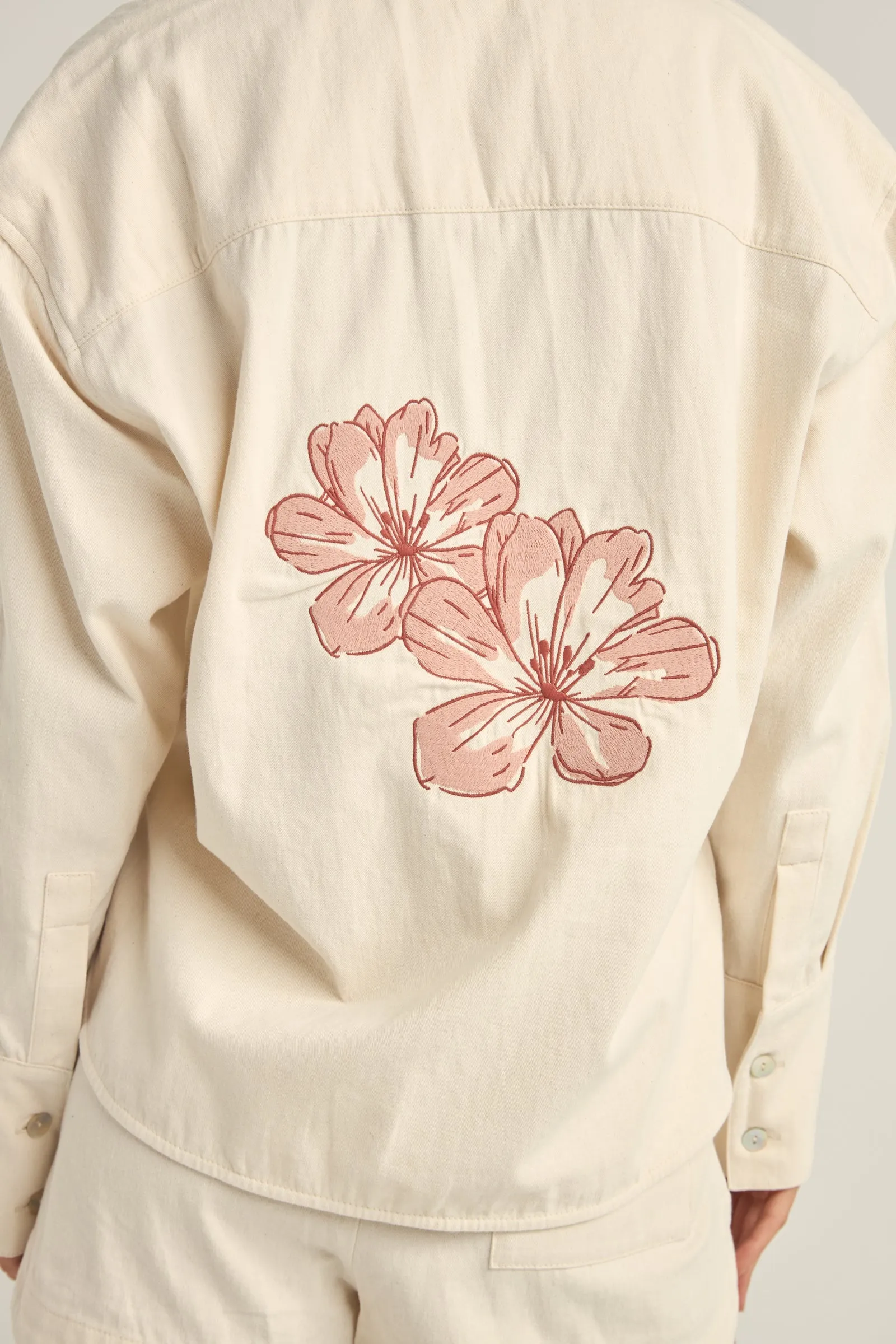 Hibiscus Overswim Shirt Cream