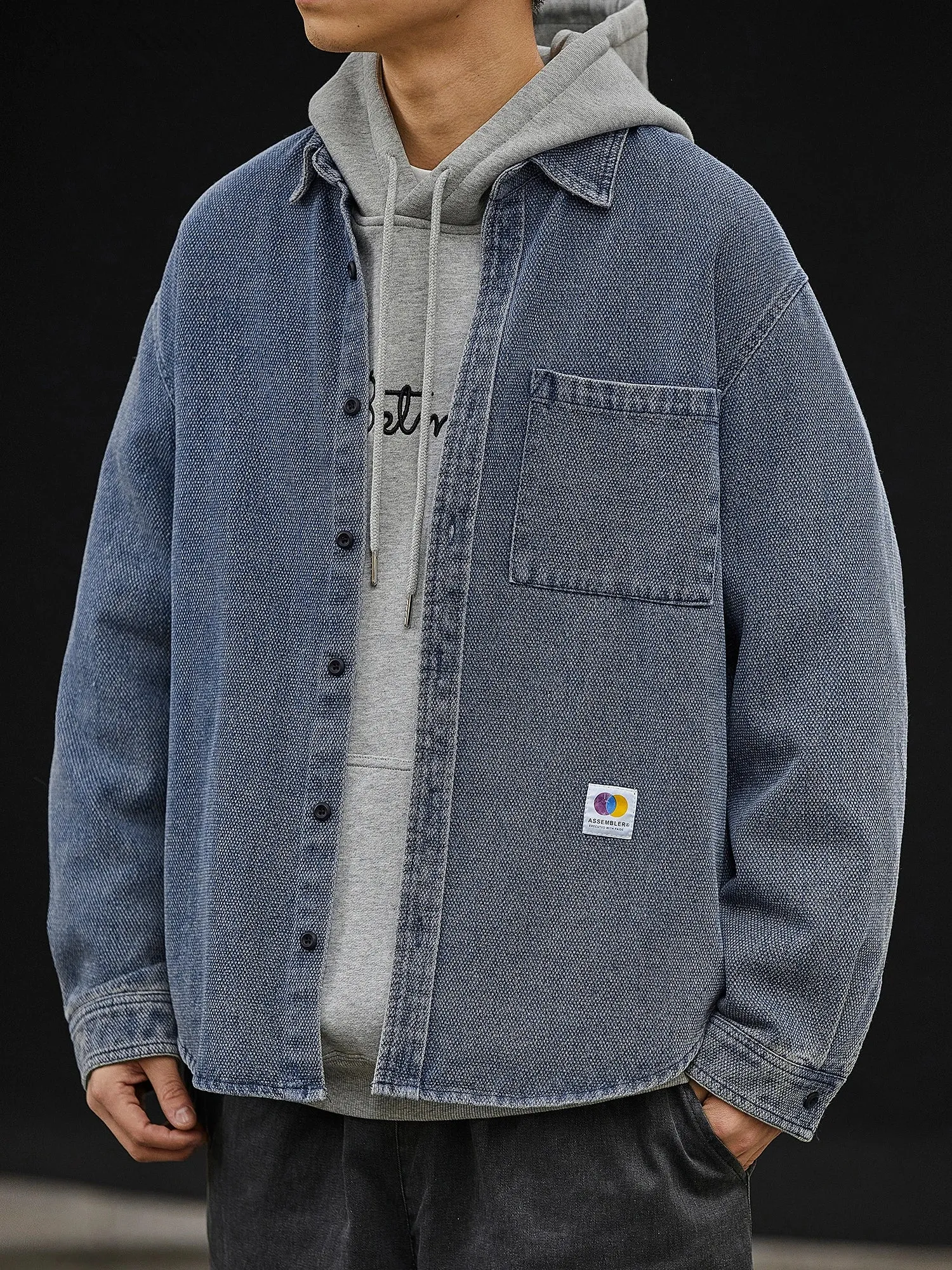 Japanese Streetwear Denim Shirt for Men - High Quality Casual Coat