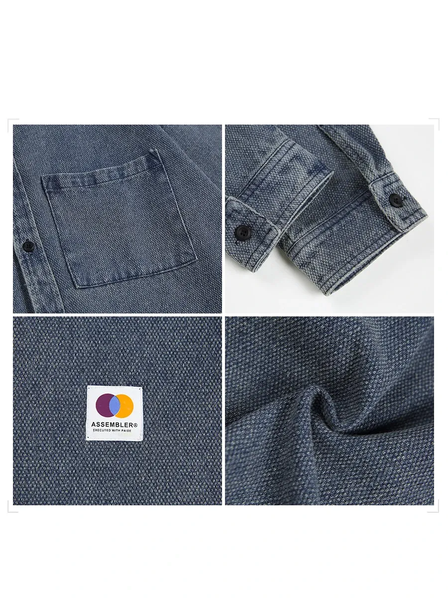 Japanese Streetwear Denim Shirt for Men - High Quality Casual Coat