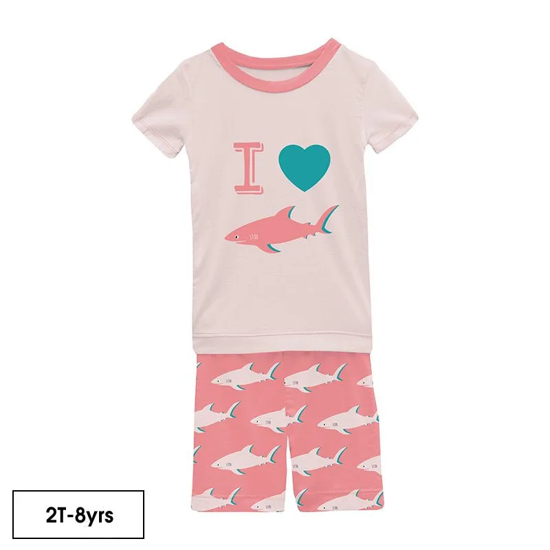 Kickee Pants | Short Sleeve Pajama Set w/ Shorts - Strawberry Sharky Size 3T