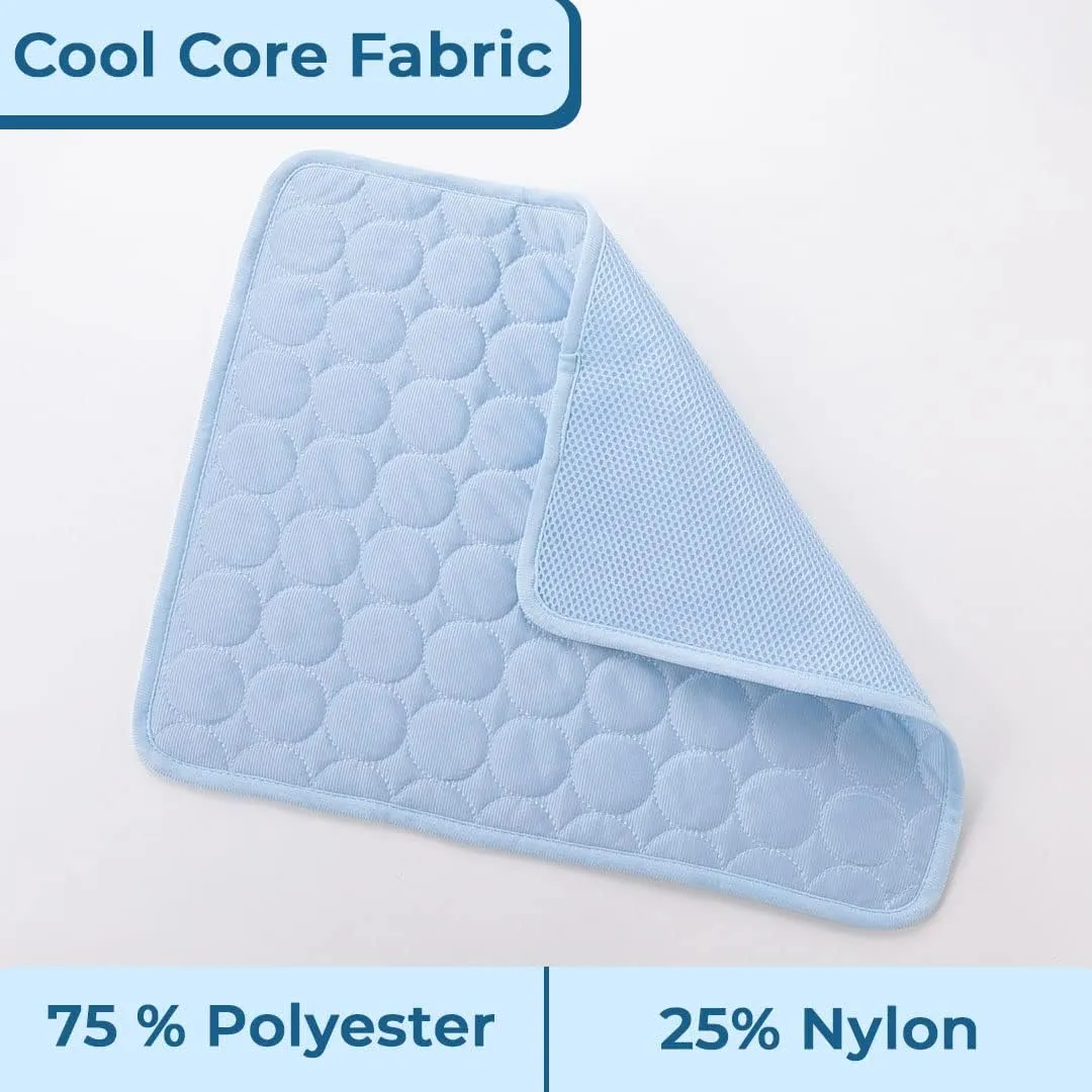 Kuber Industries Rectangular Dog & Cat Bed|Premium Cool Ice Silk Polyester With Bottom Mesh|MultiUtility SelfCooling Pad For Dog & Cat|Light-weight & Durable Dog Bed|ZQCJ001LB-XL|Light Blue(Pack Of 3)