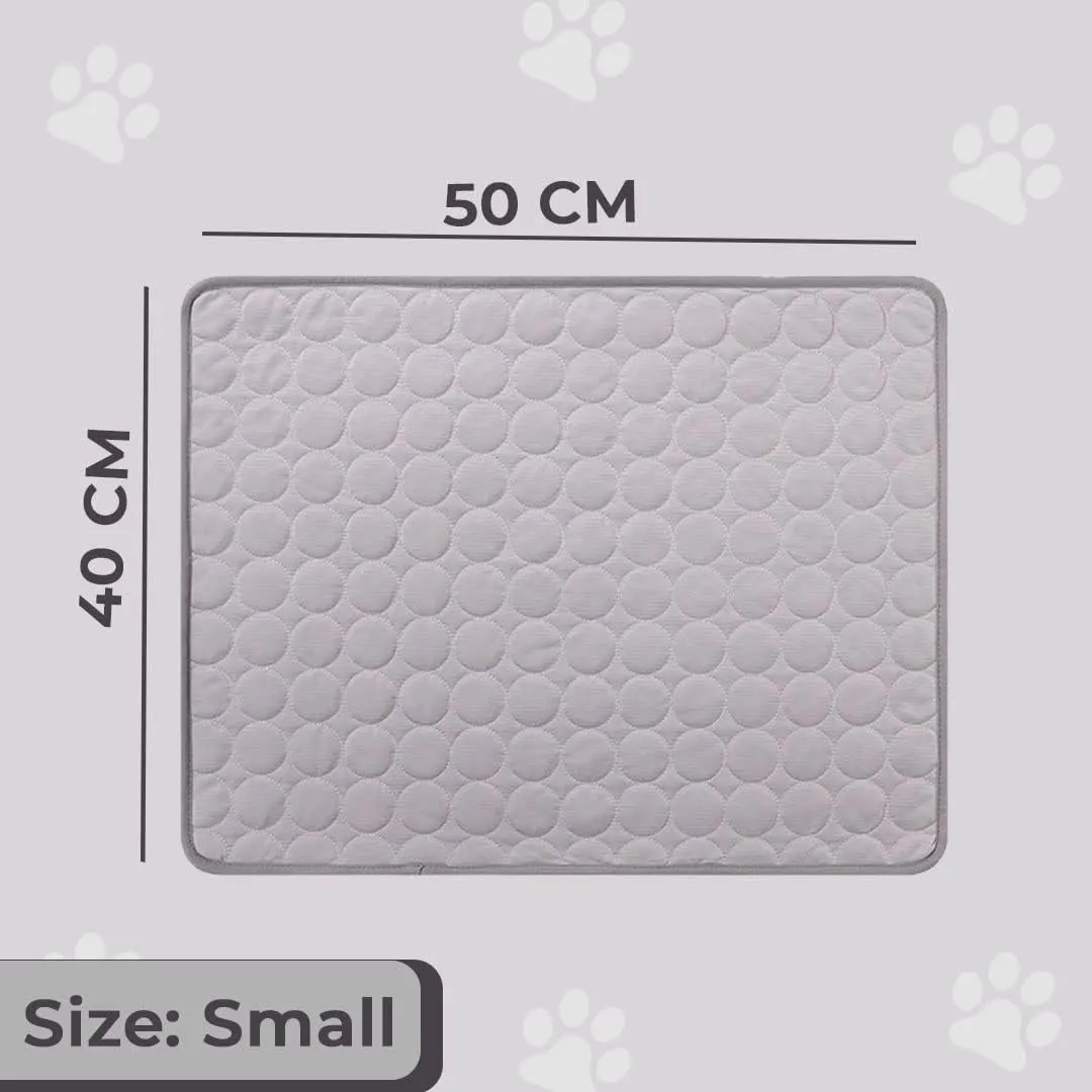 Kuber Industries Rectangular Dog & Cat Bed|Premium Cool Ice Silk with Polyester With Bottom Mesh|Multi-Utility Self-Cooling Pad For Dog & Cat|Light-weight & Durable Dog Bed|ZQCJ001G-S|Grey (Pack Of 2)