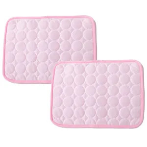 Kuber Industries Rectangular Dog & Cat Bed|Premium Cool Ice Silk with Polyester With Bottom Mesh|Multi-Utility Self-Cooling Pad For Dog & Cat|Light-weight & Durable Dog Bed|ZQCJ001P-M|Pink (Pack Of 2)