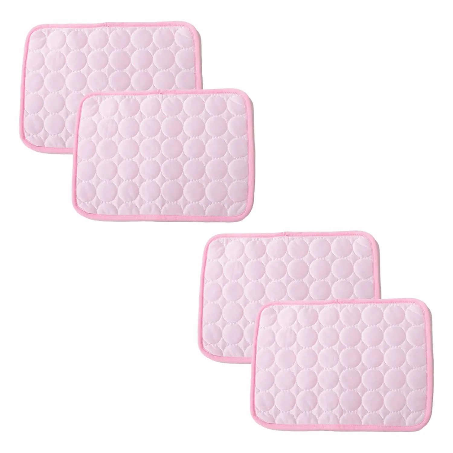 Kuber Industries Rectangular Dog & Cat Bed|Premium Cool Ice Silk with Polyester With Bottom Mesh|Multi-Utility Self-Cooling Pad For Dog & Cat|Light-weight & Durable Dog Bed|ZQCJ001P-S|Pink (Pack Of 4)