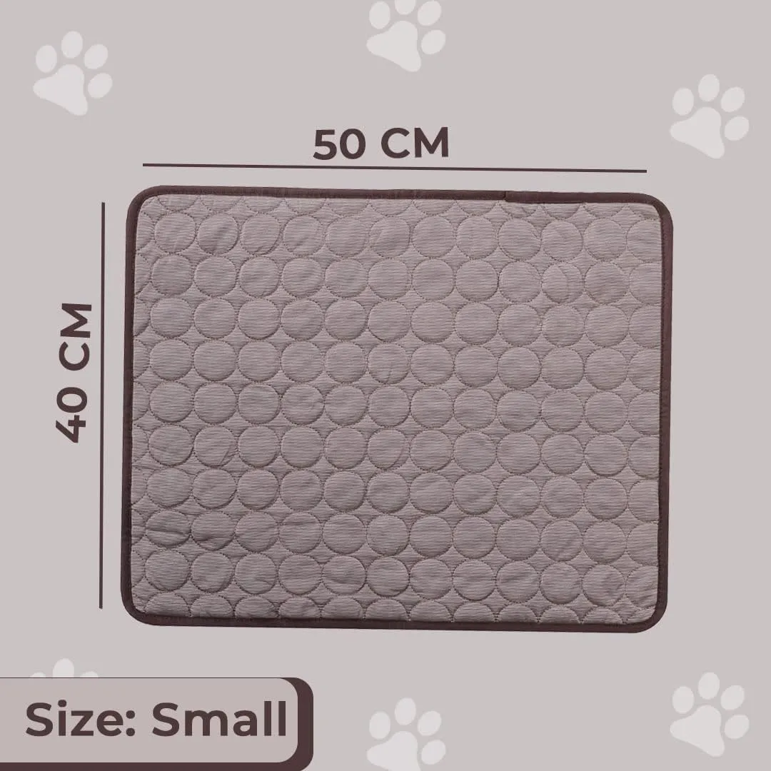 Kuber Industries Rectangular Dog & Cat Bed|Premium Cool Ice Silk with Polyester With Bottom Mesh|MultiUtility Self-Cooling Pad For Dog & Cat|Light-weight & Durable Dog Bed|ZQCJ001C-S|Coffee(Pack Of 3)