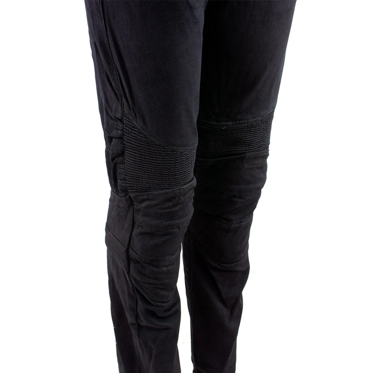 Ladies XS2823 Black Denim Motorcycle Pants with CE Approved Armor