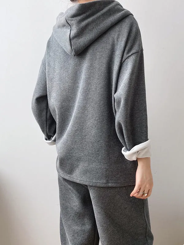 Loose Hoodies And Wide-Leg Pants Suits