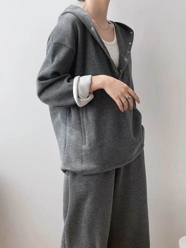 Loose Hoodies And Wide-Leg Pants Suits