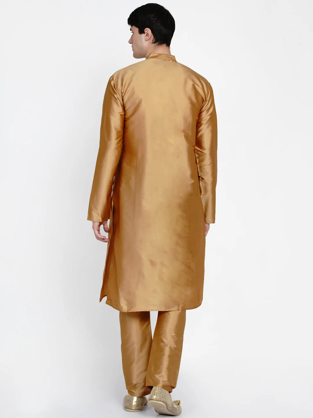 Men Gold Kurta with Pyjamas