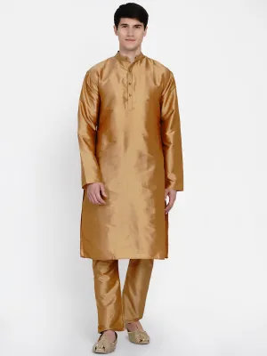 Men Gold Kurta with Pyjamas