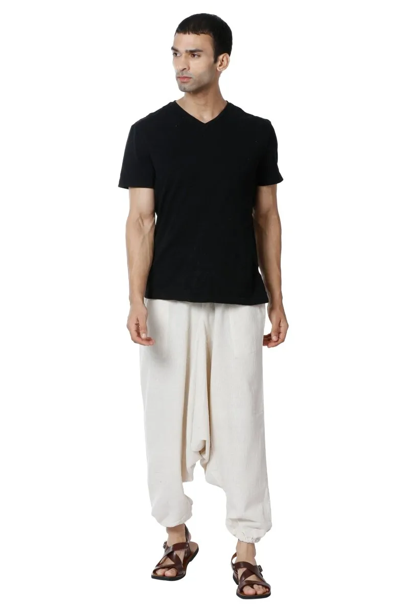 Men's Harem Pack of 2 | Cream & Black | Fits Waist Sizes 28 to 36 Inches