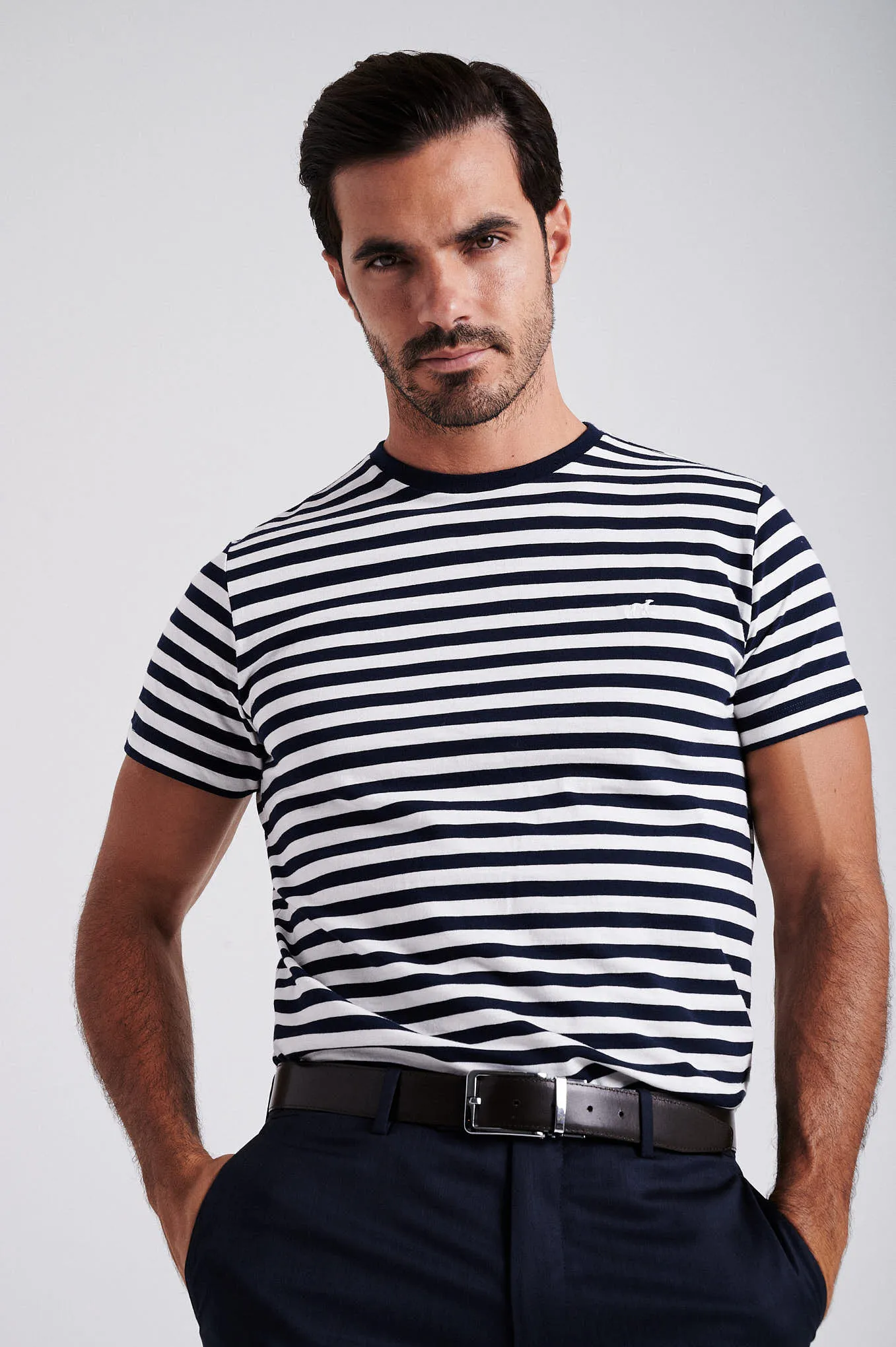 Men's striped organic cotton short sleeve t-shirt