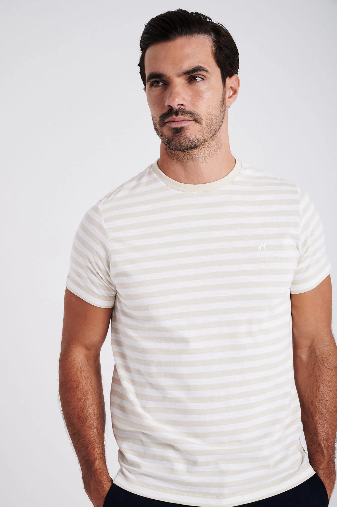 Men's striped organic cotton short sleeve t-shirt