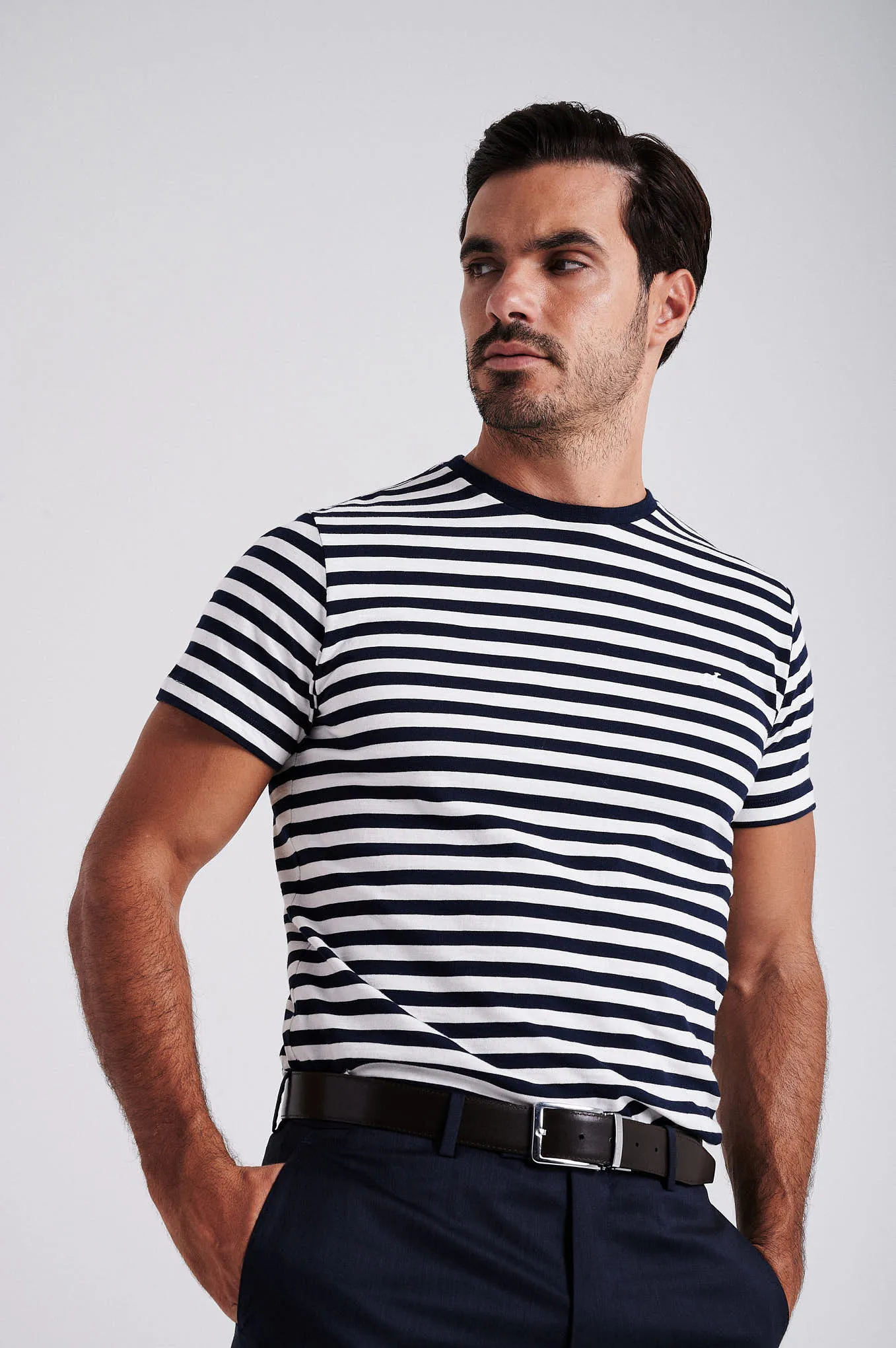 Men's striped organic cotton short sleeve t-shirt