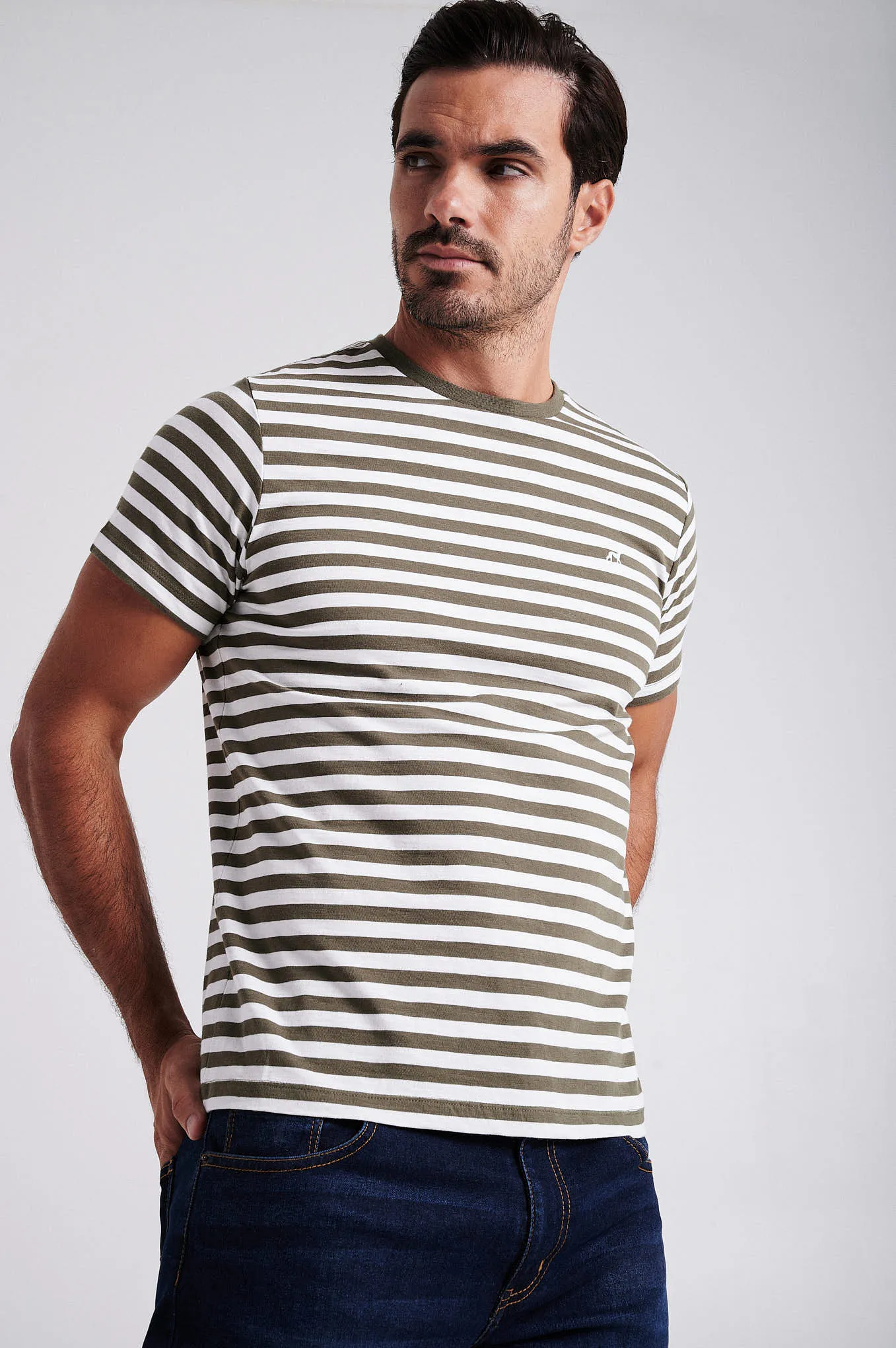 Men's striped organic cotton short sleeve t-shirt