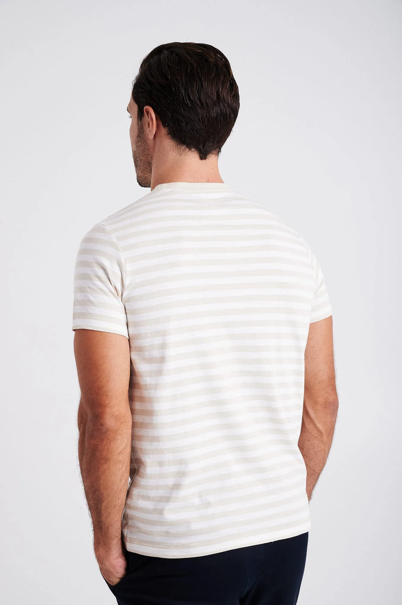 Men's striped organic cotton short sleeve t-shirt