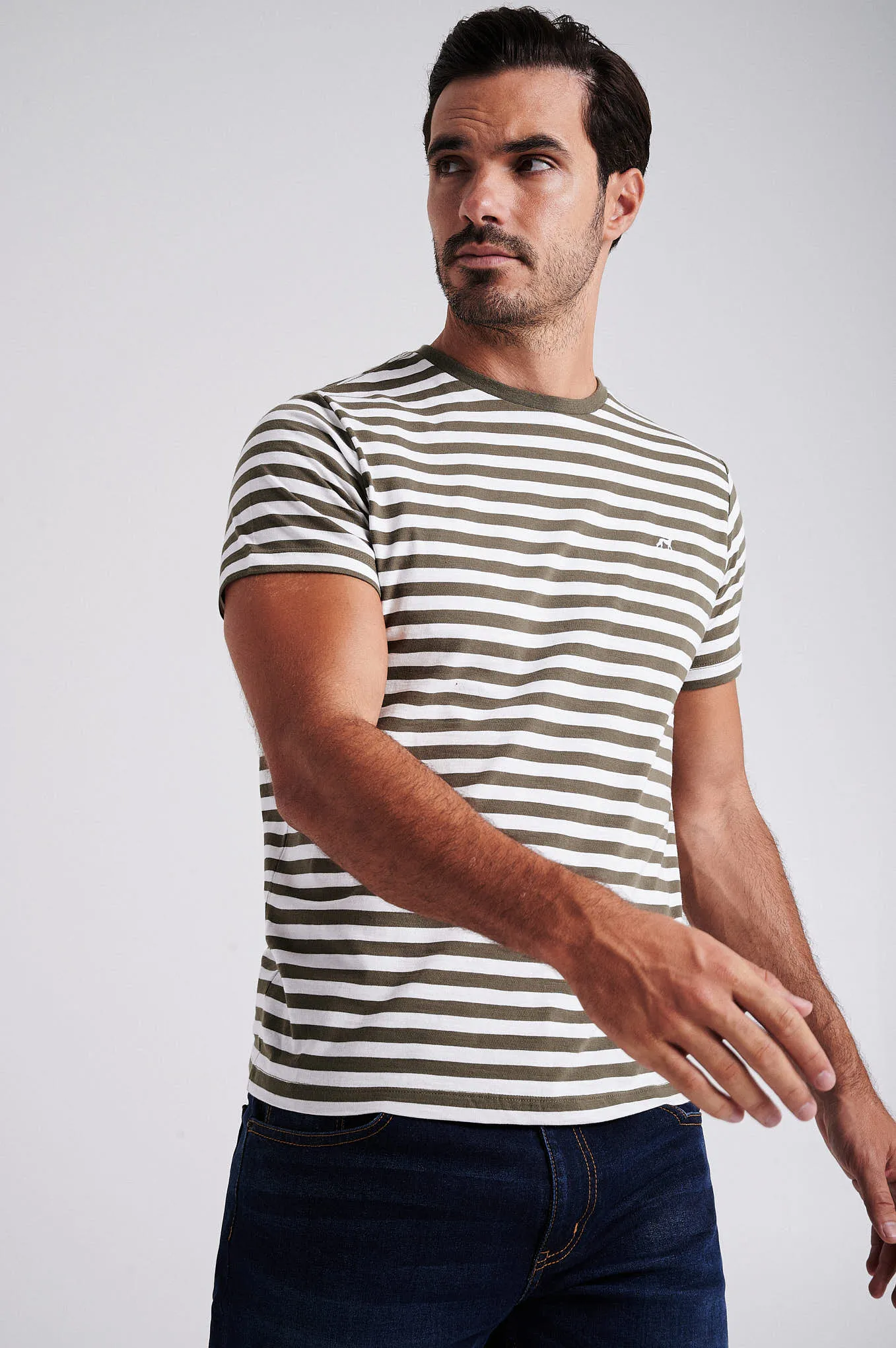 Men's striped organic cotton short sleeve t-shirt