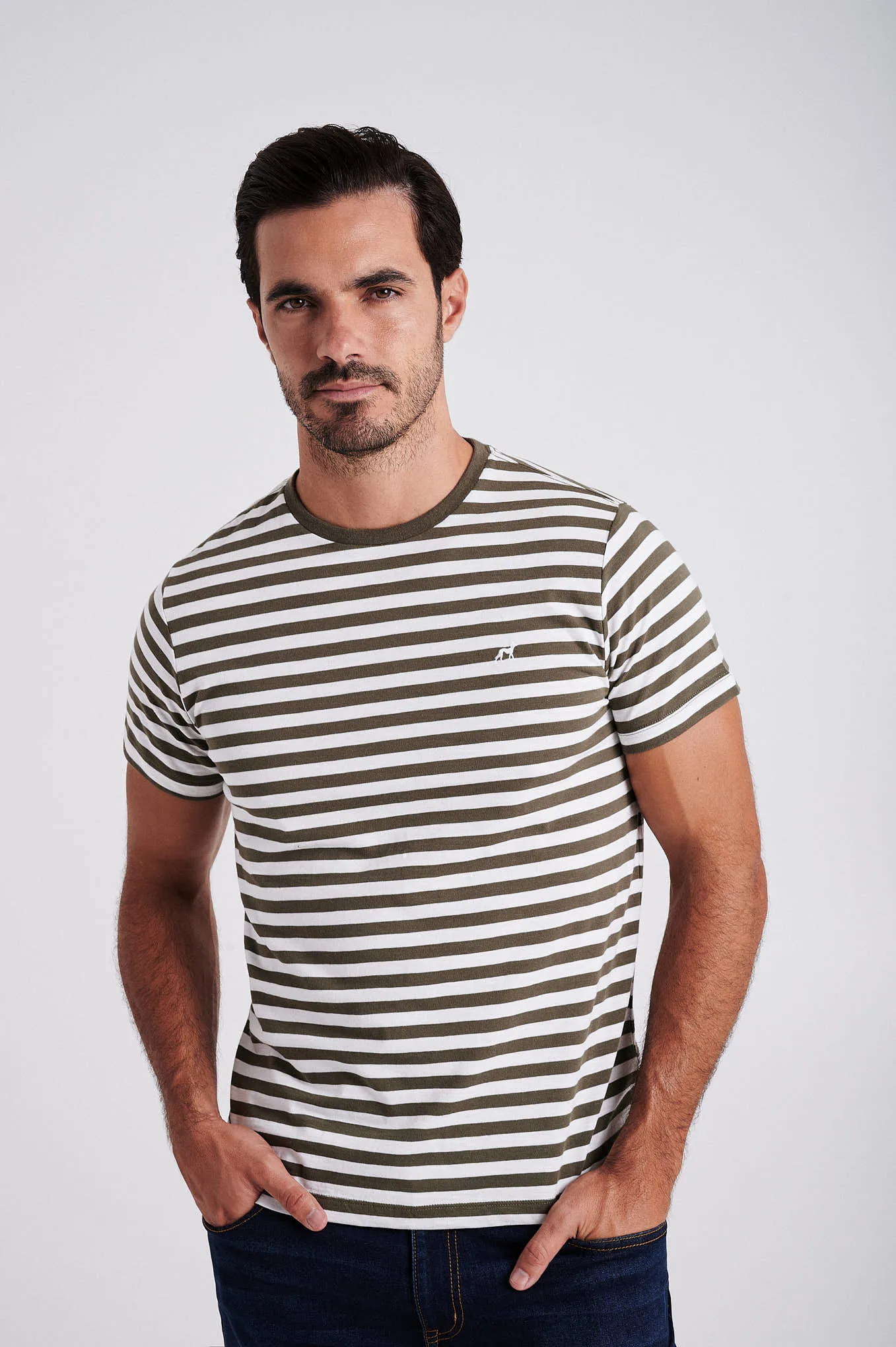 Men's striped organic cotton short sleeve t-shirt