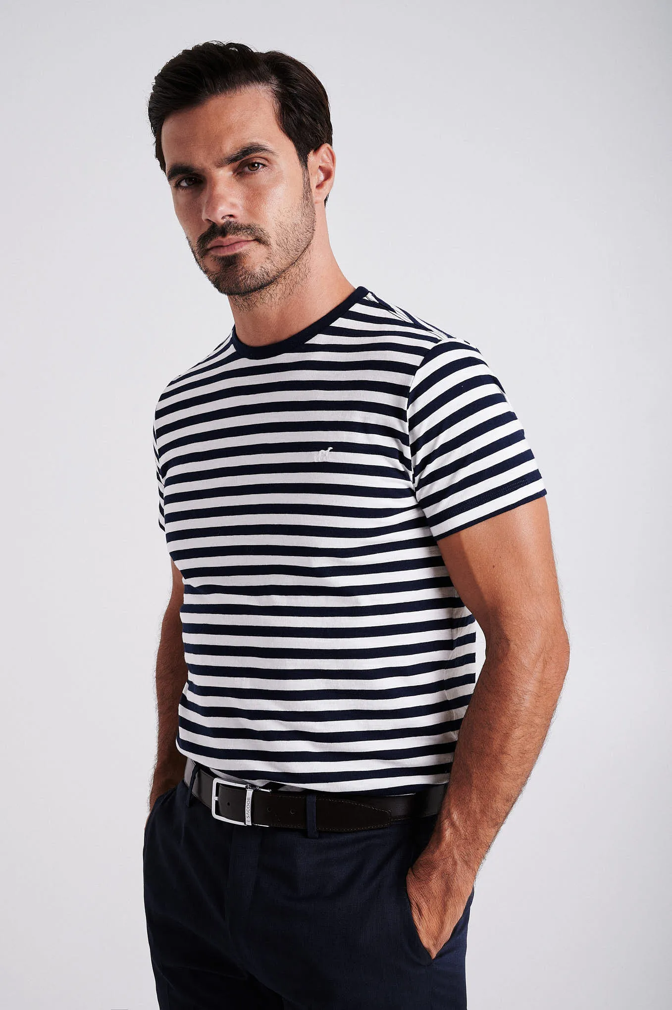 Men's striped organic cotton short sleeve t-shirt