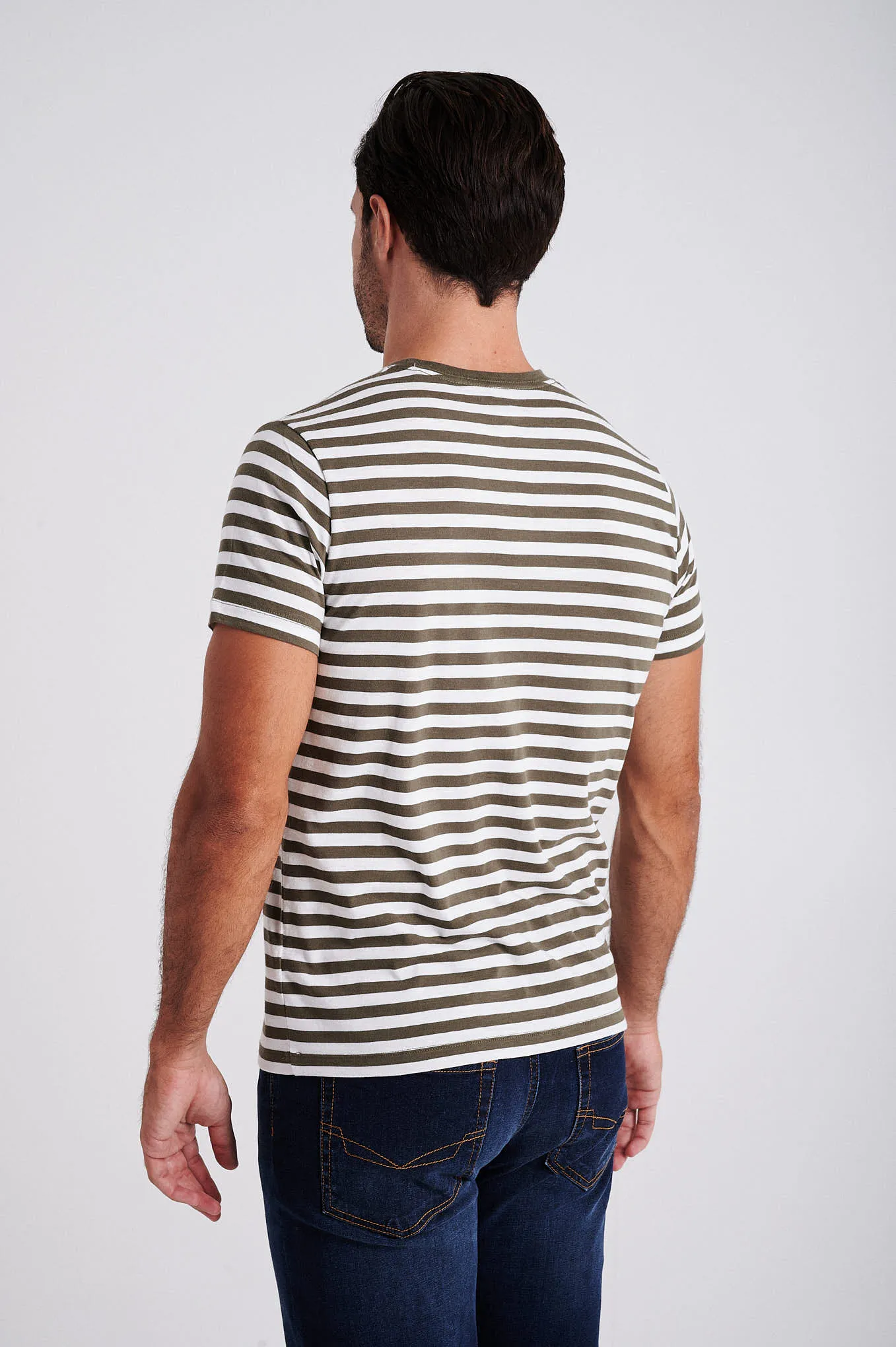 Men's striped organic cotton short sleeve t-shirt