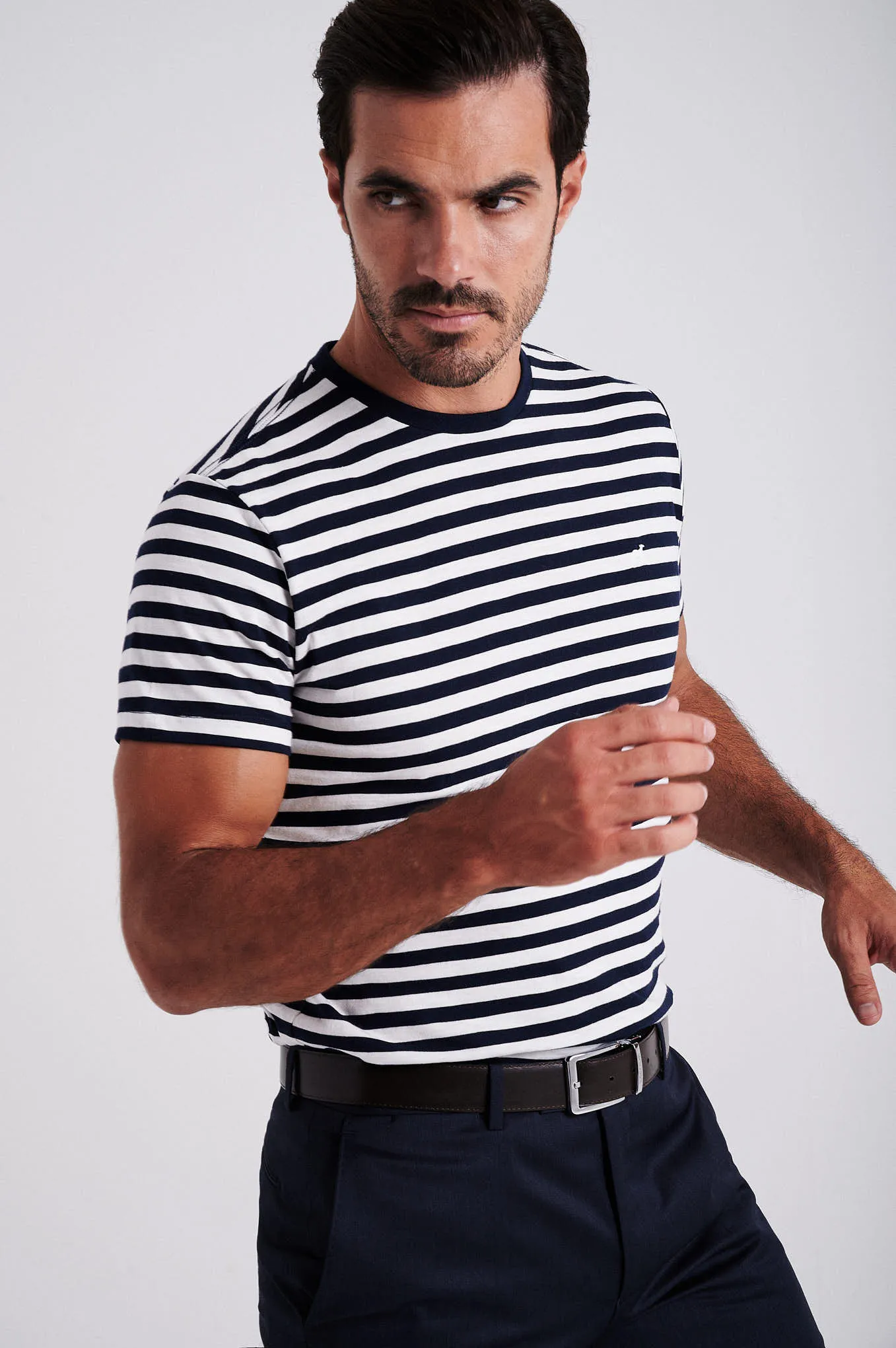 Men's striped organic cotton short sleeve t-shirt