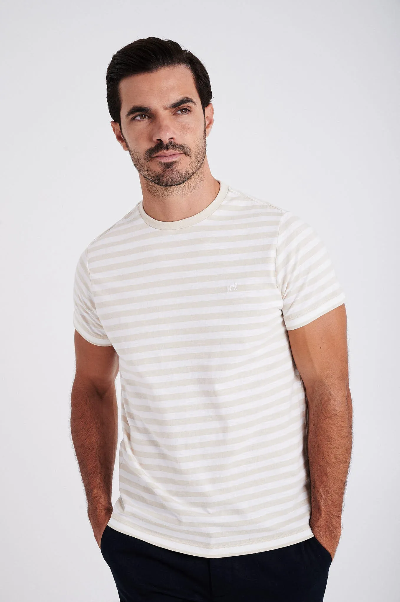 Men's striped organic cotton short sleeve t-shirt