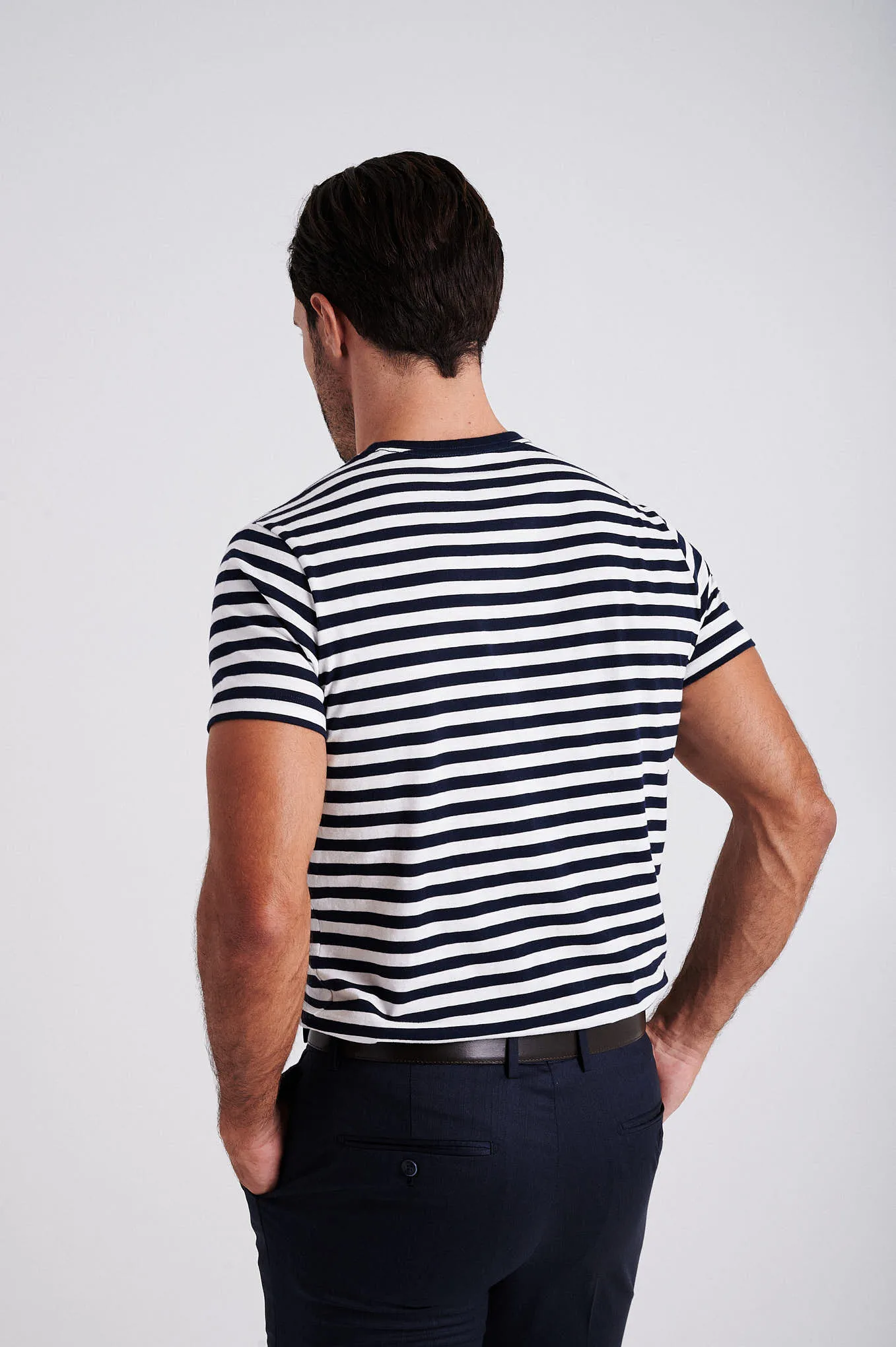 Men's striped organic cotton short sleeve t-shirt