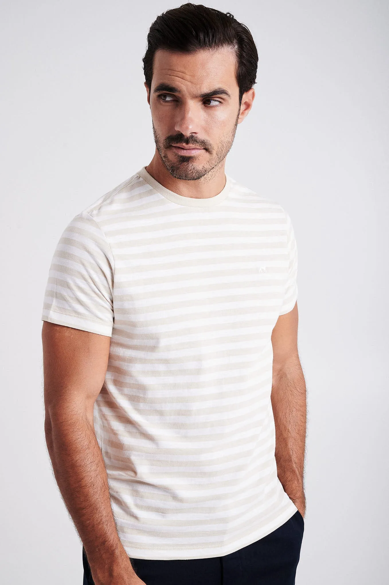 Men's striped organic cotton short sleeve t-shirt