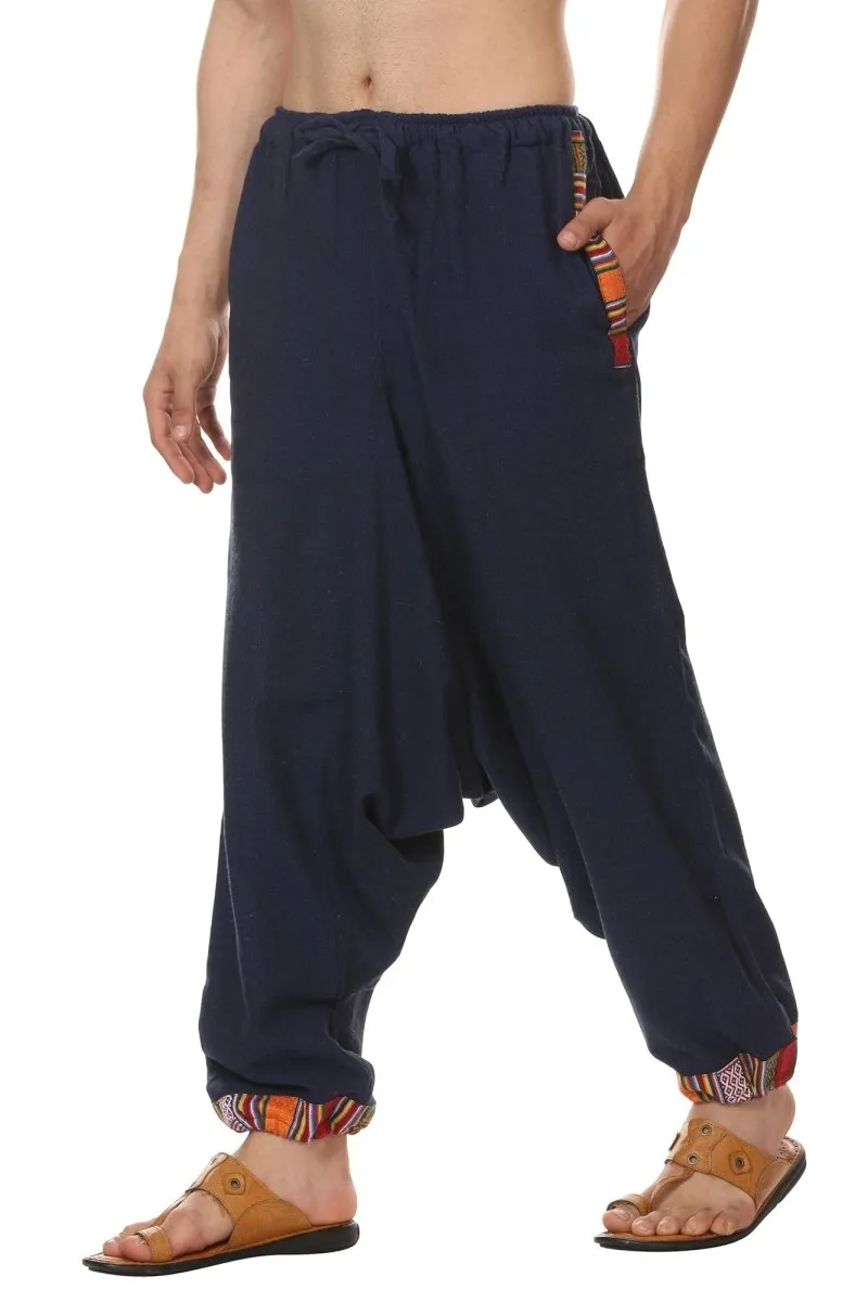 Men's Tribal Harem | Dark Blue | Fits Waist Sizes 28 to 36 Inches